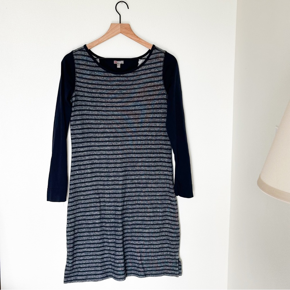 Talbots Blue Striped Dress Long Sleeve Dress Size Small